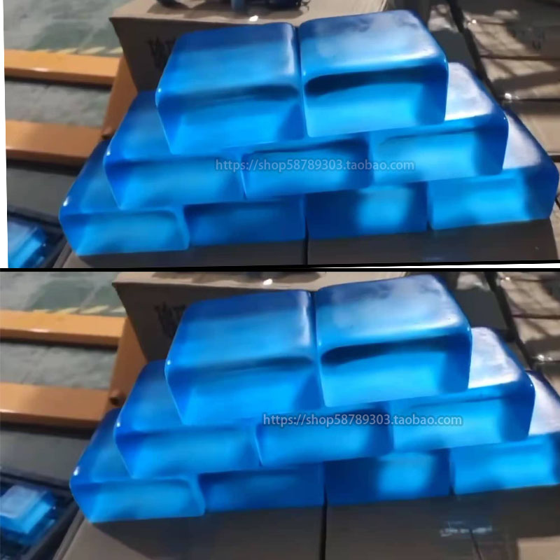 High quality sea blue dark blue ground glass brick clothing store window frosted crystal brick jade sand partition background wall