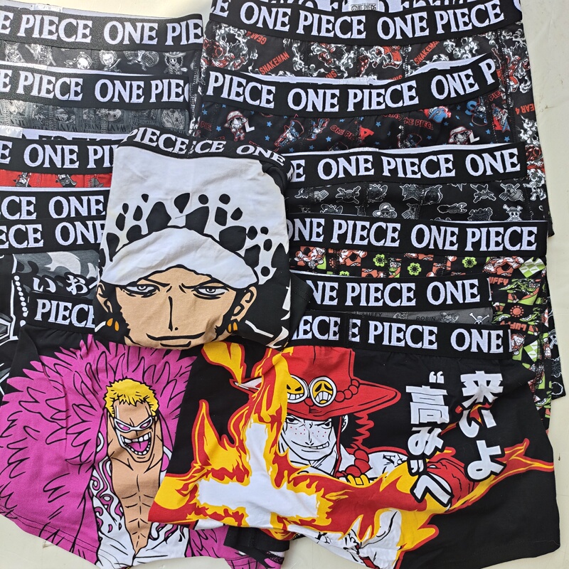Export Japanese Men's Youth Adult Cotton Underwear Shorts One Piece Luffy Ace Zoro Batar
