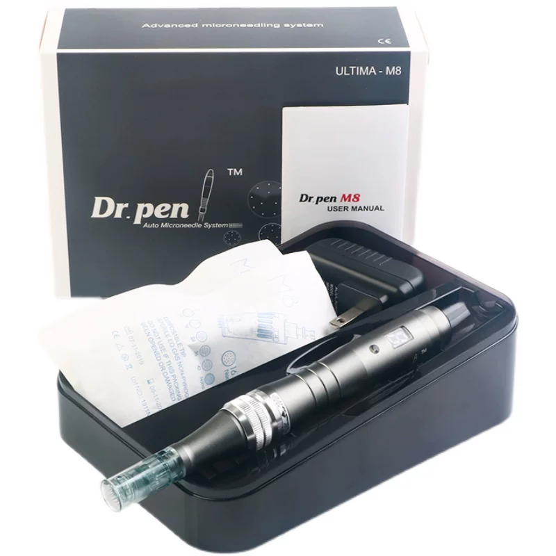 Новый Dr.pen M8 маленькая чёрная ручка, электрическая микроголка, массаж лица MTS, нано-микрокристаллы, устройство для косметического введения