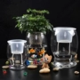 Bình thủy tinh trồng cây thủy tinh chai thủy tinh màu xanh nước bình hoa chậu hoa máy tính để bàn chậu hoa container - Vase / Bồn hoa & Kệ chậu gỗ trồng lan