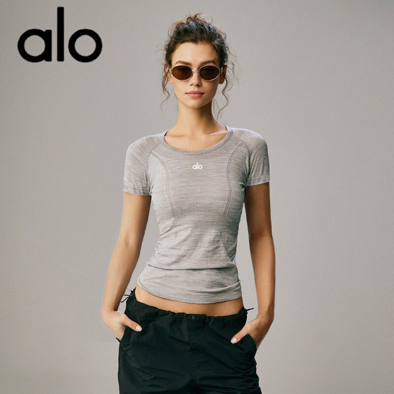 Aio Sports Girl Short-Sleeved T-Shirt Slim-Fitting Quick-Drying Clothing Fitness Clothing Women's Outdoor Running Yoga Top Training Clothing Summer Aio Sports Girl Short-Sleeved T-Shirt Slim-Fitting Quick-Drying Clothing Fitness Clothing Women's Outdoor Running Yoga Top Training Clothing Summer