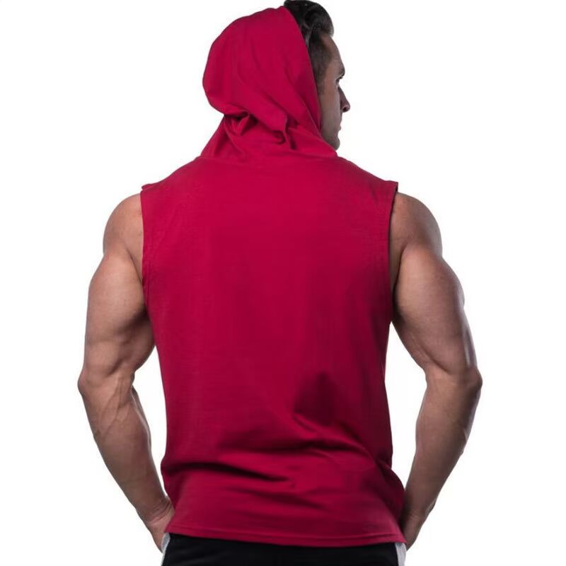 Mùa hè mới cơ bắp anh em thể thao giản dị không tay áo vest trùm đầu áo len nam chạy đào tạo Slim vest nam áo khoác reebok nam