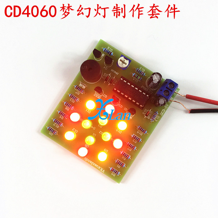 (Scatter) CD4060 DreamLight Production Kit Music ColorEd Lights Make Lanterns to Alice Music Lights