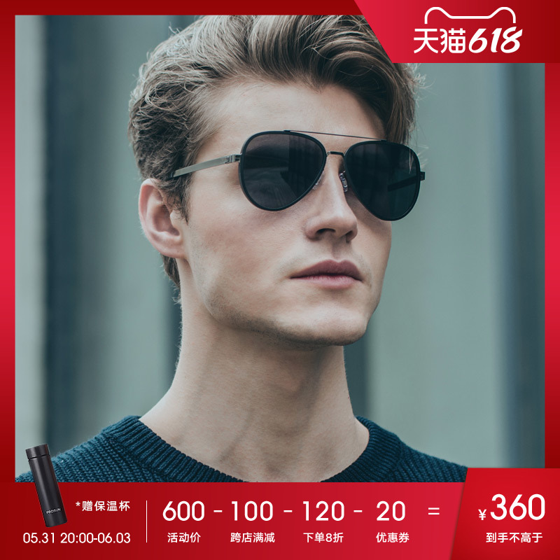 Pao San Retro Big Frame Polarized Sunglasses Male Tide Driving Glasses Long Face Female Boomer PS6003