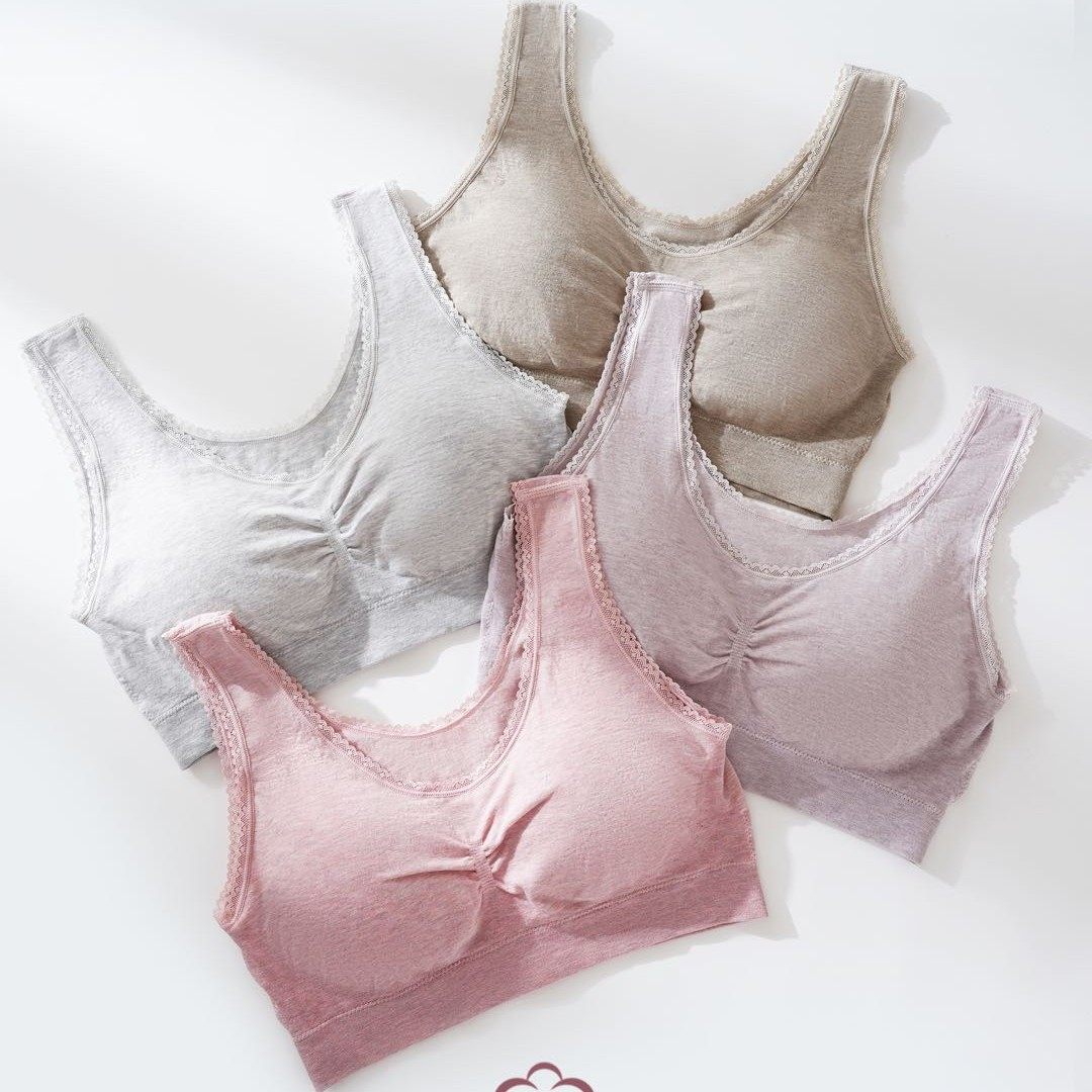 Middle-aged and elderly bra vest style cotton ladies no steel ring mother wear comfortable cloud feeling moisturizing underwear bra new product