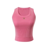 Оригинальная трикотажная короткая приталенная майка топ без рукавов, ретро футболка