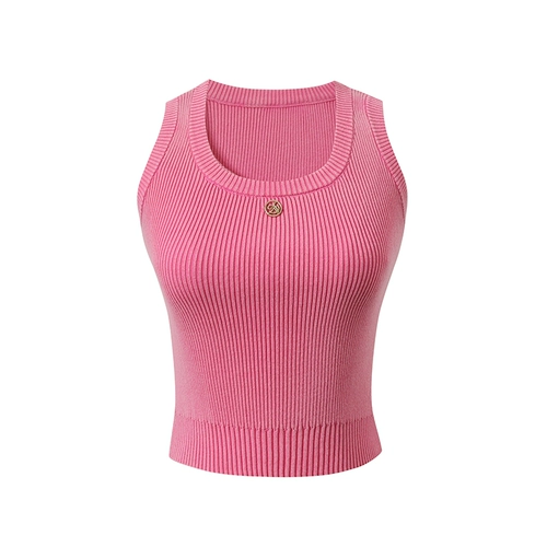 Оригинальная трикотажная короткая приталенная майка топ без рукавов, ретро футболка