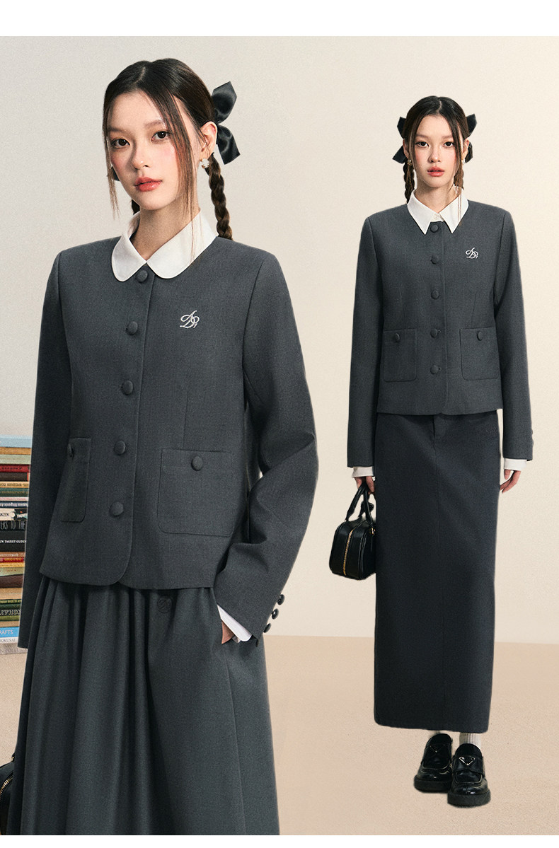 ANDYET AD1原創無領西裝復古學院風套裝高級感休閑氣質百搭外套女|西裝|ETMall東森購物網