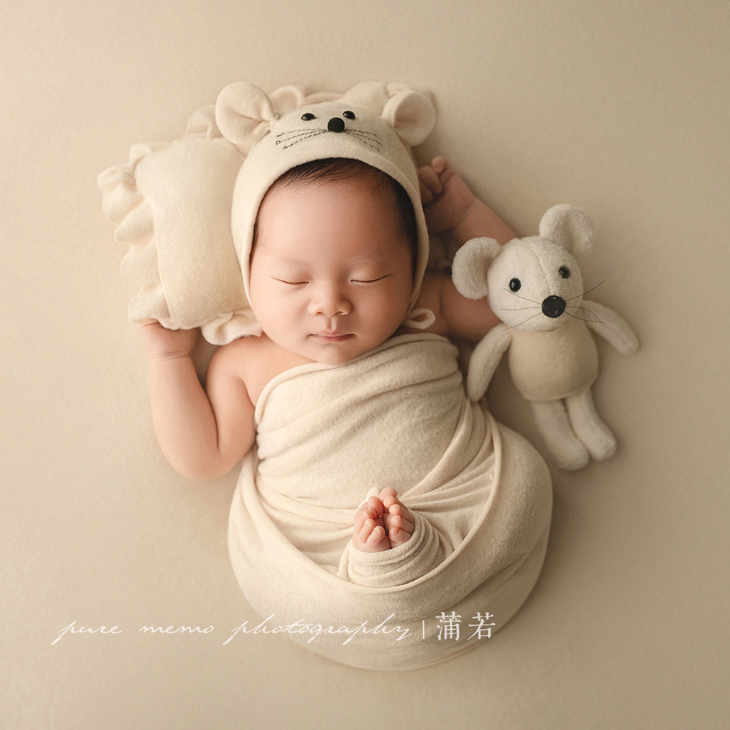 Full moon photo props newborn photography wrap background cloth rat year clothes doll baby baby photo
