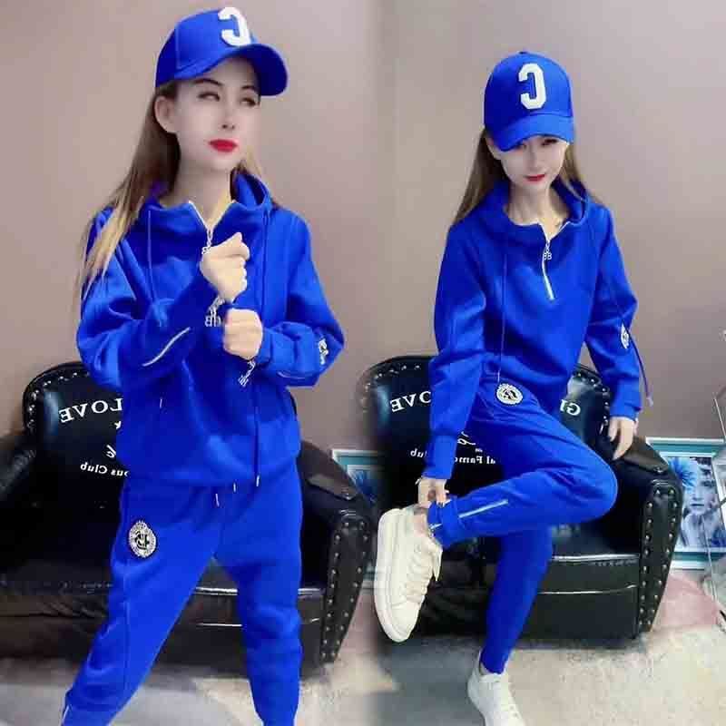 This year's popular women's suit suit 2022 Spring and autumn new foreign show Lean Clothing Casual Sportswear 2 sets