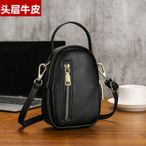 New wild soft leather leather cowhide large screen mobile phone small bag shoulder oblique cross mini simple womens bag pure leather