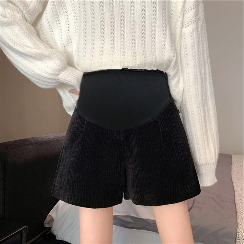 Pregnant Woman Lamp Core Suede Shorts Women Spring Autumn Fashion Outside Wearing High Waist Display Slim Spring Autumn Season Loose 100 Hitch Casual Wide Pants