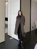 Brother-in-law (exclusive memory) High-branch mixed colour full wool over the long section of the jacket woman