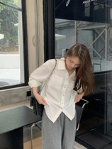 K sister homemade quilted cotton pocket shirt dark striped shirt material three-color selection lapel collar cotton quilted pocket shirt