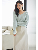 Sister K (handmade crochet full cashmere) 100% cashmere 10 hours to hook a piece of fine cashmere sweater