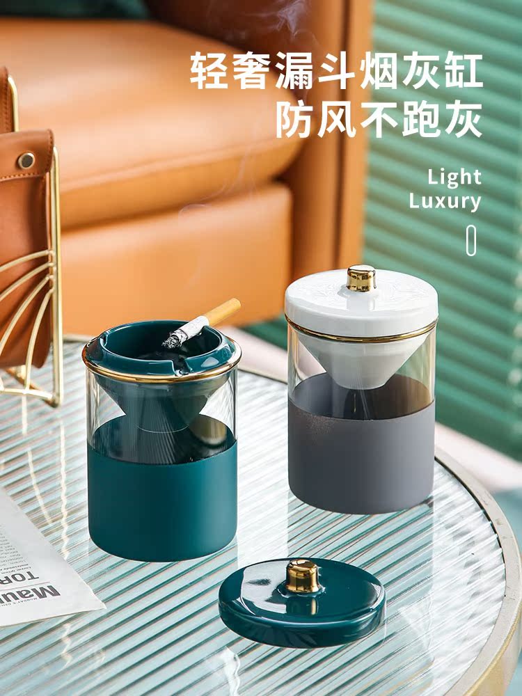 Tobacco Ashtray Luxury Anti-Fly Ash Smoke-Proof Taste Home Office High-end Art Anti-Fly Bedroom Tea NTU Capacity