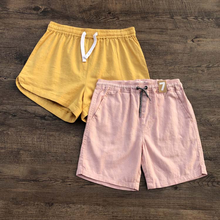 Comfortable wearing flax girls shorts summer trade uniformerSouthern European and American small children's cotton thin five pants