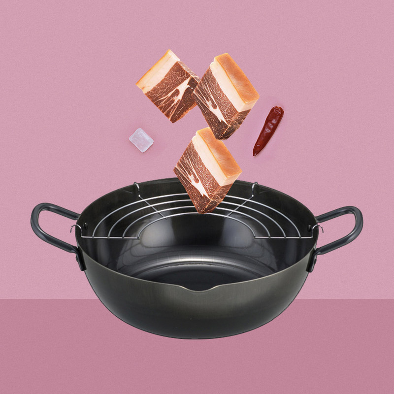 Japan YOSHIKAWA Yoshikawa tempura iron pot with non-stick filter fryer gas induction cooker household 3 2L