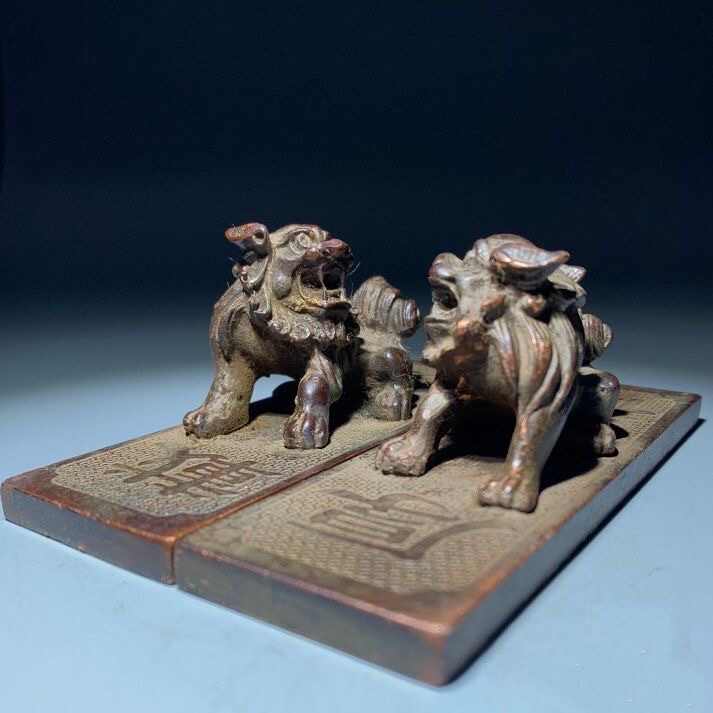 古銅　漢詩刻　獅子摘　印材　紙鎮　置物　V　7501 古銅 漢詩刻 獅子摘 印材 紙鎮 置物 V 7501 紙鎮獅子- Top 50