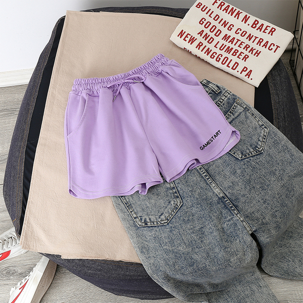 Yk8021 PurpleHigh waist shorts female summer 2021 new pattern Versatile easy run grey Big size Sports pants Show thin Hot pants ins