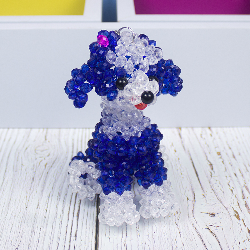 Handmade Đính cườm Hoàn thành Dog Crystal Crystal Đính cườm Mặt dây chuyền Đồ chơi Sinh nhật Quà tặng Sinh nhật Quà tặng Trang trí Teddy Dog - Đồ chơi gia đình đồ chơi mini