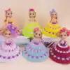 Handmade DIY beaded fuzzy doll cake dress doll girl birthday gift Children's gift dress up wine toy