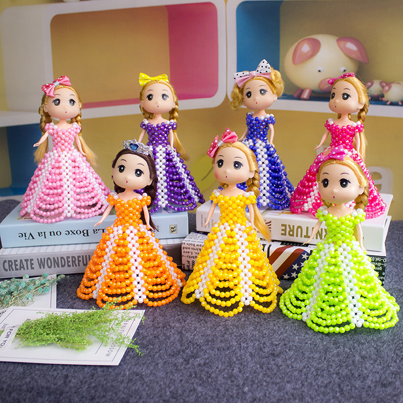 Hand Woven DIY Strings Beads Finished Product Meme Dolls Girl Gift Children Toy Loose Beads Material Bag