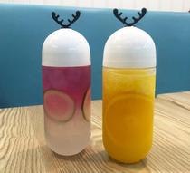 Candy capsule bottle disposable PET milk tea bottle take-out beverage packaging Cup with lid Net red milk tea plastic cup