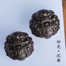 Indonesian wood carving agarwood Pixiu handle piece for men to play with unzip play handball and play health ball for the elderly