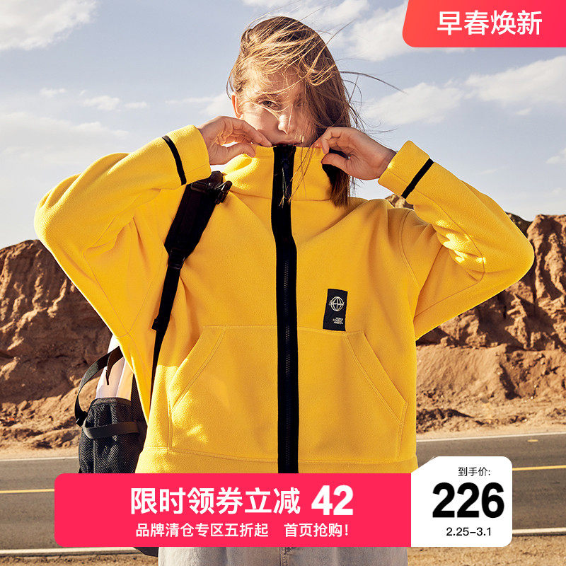 Birch and outdoor fleece jacket women autumn and winter windproof warm coral fleece fashion stand collar fleece jacket men