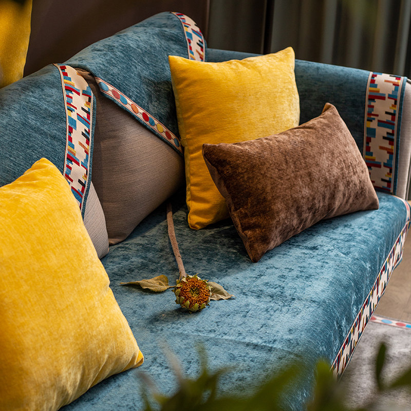 Sofa cushion Four seasons universal Nordic minimalist anti-slip modern cloth Cushion Sofa Cover Backrest Towels full cover to do