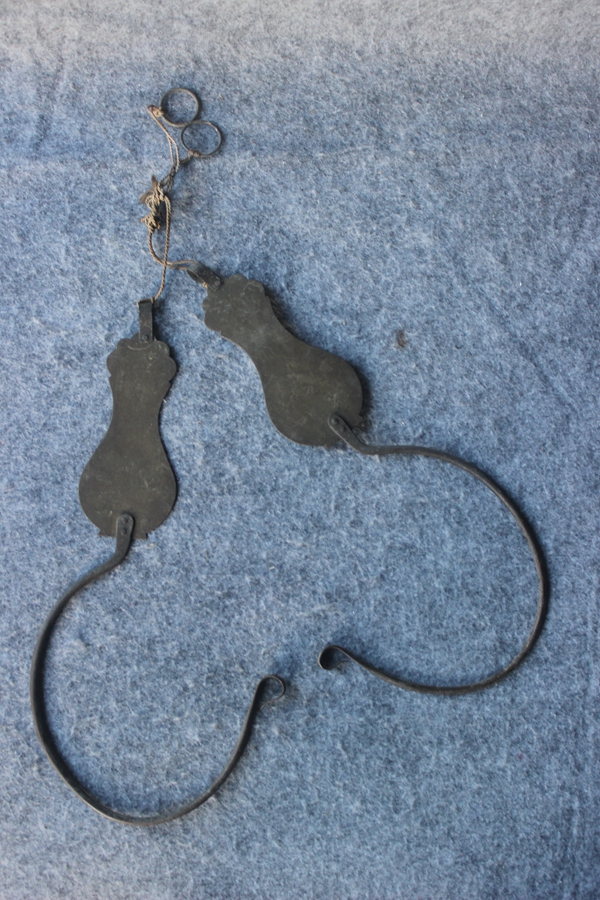 The Qing Dynasty Republic of China Microscale Flower Bag Abnormal Mosquito Net Hook Brass Pair of high 27 5 cm fidelity ZZ 2870