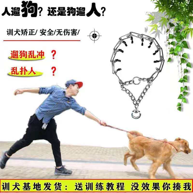 Training dog special stimulation chain training Puppy nail neck collar neck Item ring Large and large Mound anti-explosion control P chain