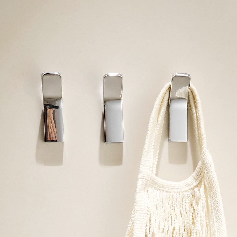 Bathroom Towel Hook, Modern Style, No-Drill, Strong Adhesive, Bathroom Towel Hook, Clothes Hanger, Single Adhesive Hook