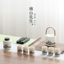 Mr. Nanshan Qianli Jiangshan Liang Kung Fu Tea Set Whole Set of Household Teapot Tea Set Chinese Gift Pack