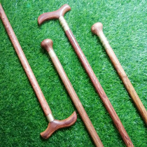 Huanghuali solid wood old man crutches cane Mahogany old man crutches wooden round head gentleman outdoor mountaineering civilization battle