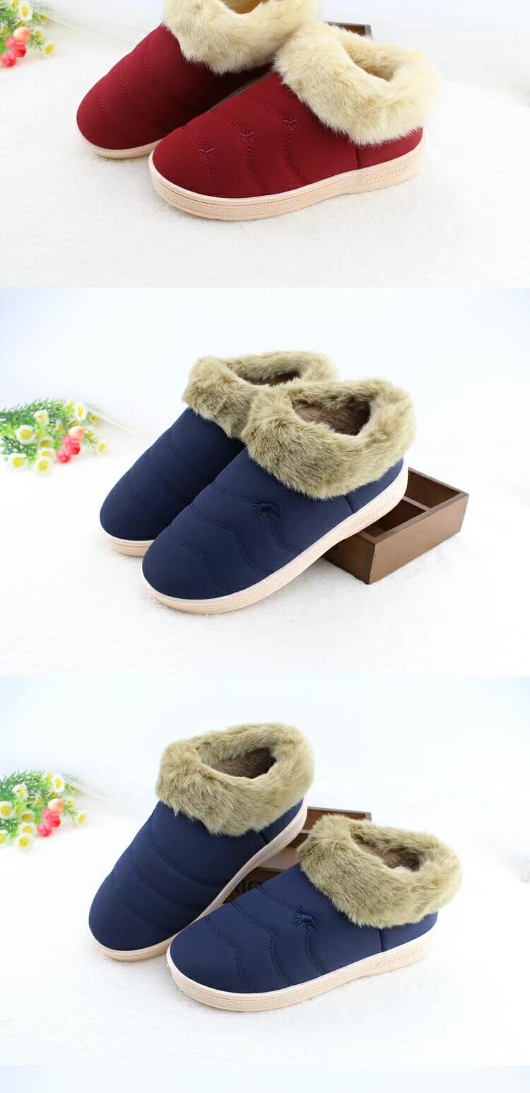 Mùa đông dày lên ấm áp người đàn ông trung niên nam và cha mẹ túi với giày bông chống trượt lông bông dép phụ nữ dép thổ cẩm