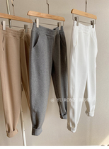 Explosions single pants texture foundation solid color three-dimensional cut slim casual 9-point pants ladies 21 spring and autumn 9948
