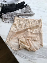 High elasticity gentle lace silk bottom gear naked underwear ~ high waist belly seamless thin boxer briefs 9226