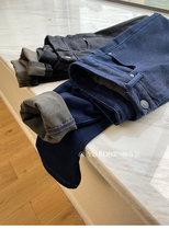 Add thin velvet ~ MOTHER XIE volcanic rock warm stretch leggy jeans slim female winter 9637