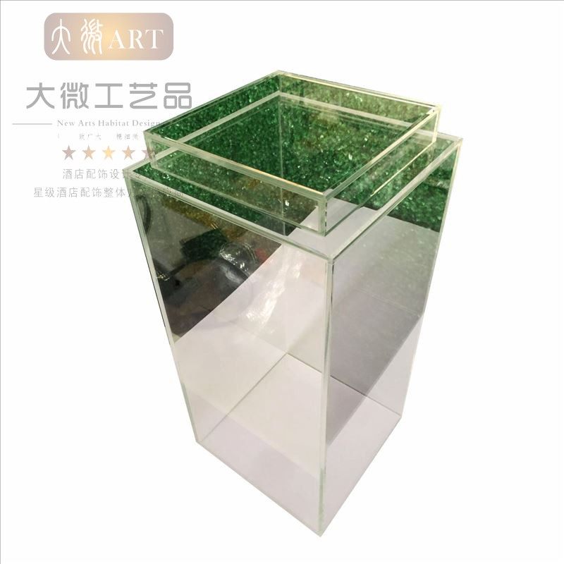 Fashion transparent booth pure colorless base plexiglass visualizer acrylic products sculpture table handmade