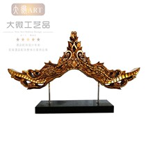 Southeast Asian Thai-style wood sculpture ornaments golden wood carving ornaments art countertop carving classical pure handmade fortune