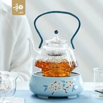 Grain-ware Pray Delight Pot high-quality boutique pure handmade glass boiling kettle High-temperature resistant Tiliang home Steamed Tea Instrumental