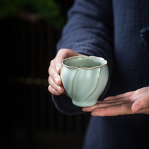 Common goods Splendid Mens Cup tea Tea Brewer tea Porcelain Ru Kiln Retro Masters Cup of Tea Tea Ice Cracked Glaze retro single