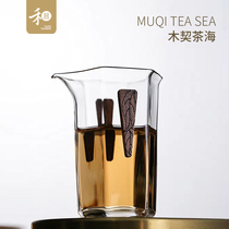 Grammer Justice Cup Wood Deed Wood wood Iced Tea Sea Black Walnuts Wood Handle Thickened Glass Heat Resistant Domestic Broth