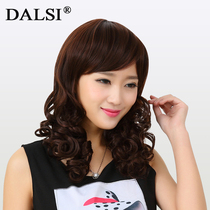 Wig female short hair mother middle-aged wig hot roll long hair lifelike natural long curly hair middle-aged wig set