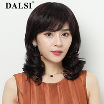 Wig female hair natural full headgear long curly hair big wave round face fluffy long hair clavicle hair new style headgear