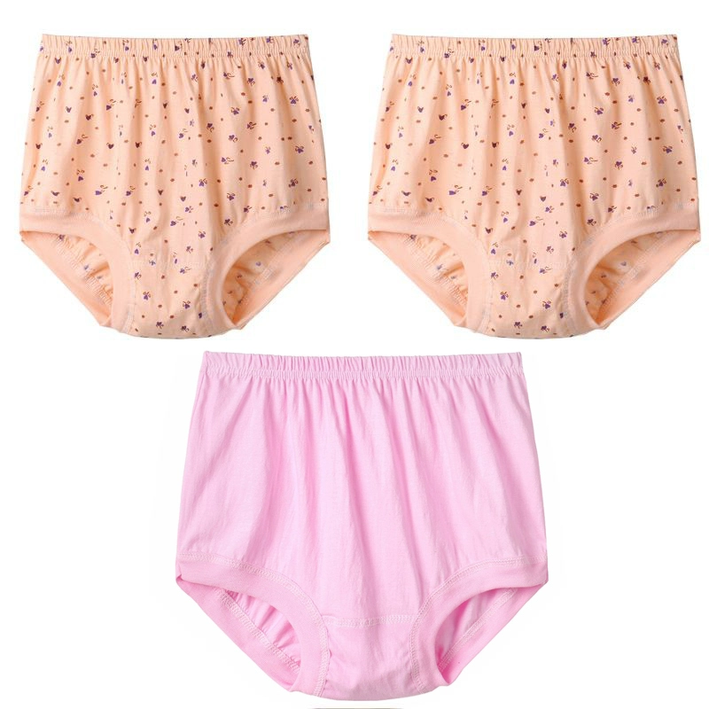 Ba bà mẹ trung niên đồ lót phụ nữ cotton cao eo lỏng XL người bà già tóm tắt cotton