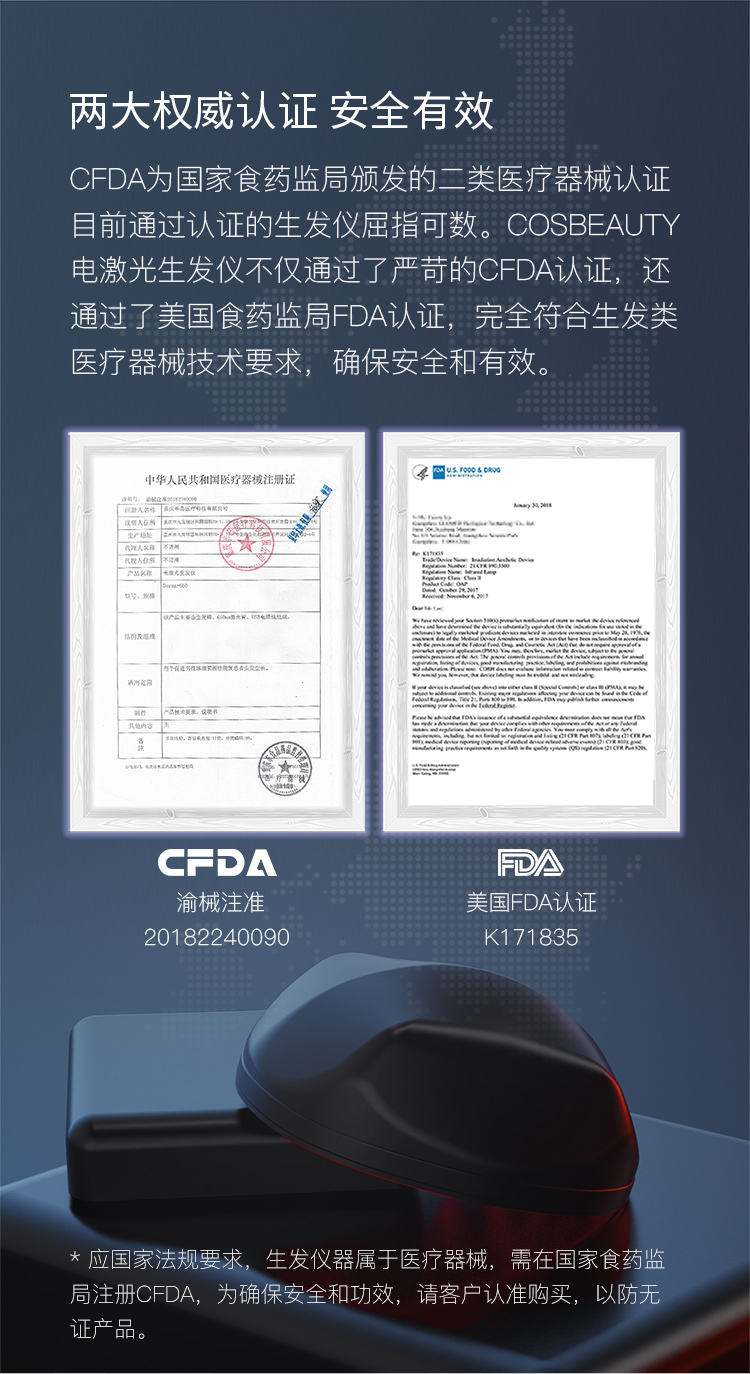 拯救脱发 可思美 CosBeauty LLLT低能量激光生发帽 图5