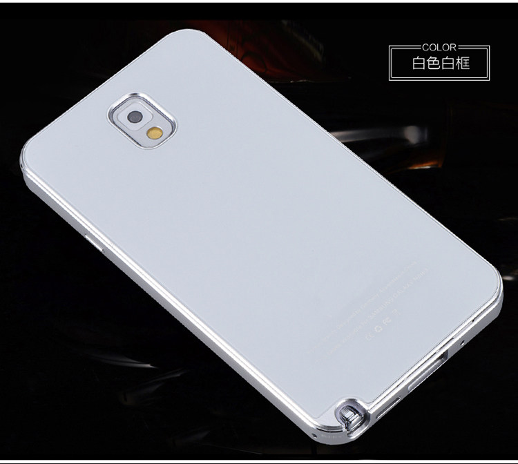 iMatch Aviation Aluminum Alloy Metal Bumper Tempered Glass Back Cover Case for Samsung Galaxy Note 3 N9000